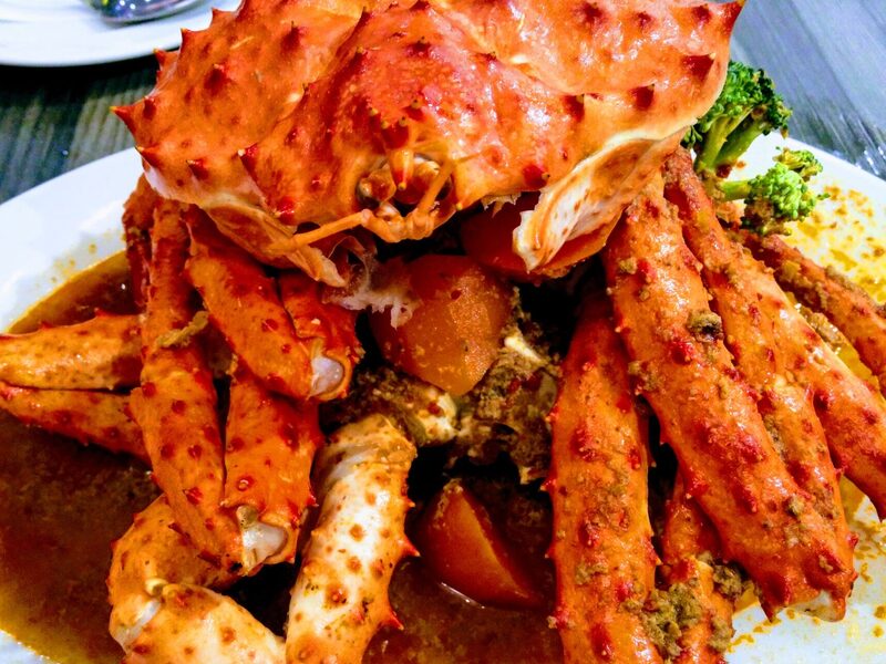 Spiced crab served on a plate